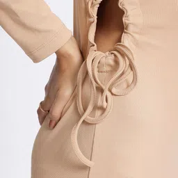 glitchez Elegant Affair Ribbed Cut-Out Ruched Mini Sheath Dress image 4