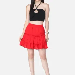 Cation Red A-Line Skirt image 4