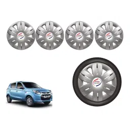Auto Pearl Si03_R Press Type Car Wheel Cover with Retention Ring 304.8 mm (12 Inch) Glossy Silver for Maruti Alto 800 STD (Set of 4)-picture-16