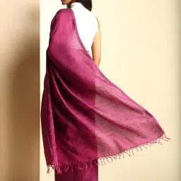 navyasa by liva Pink Woven Saree With Unstitched Blouse image 2