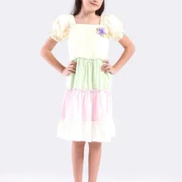 Kate & Oscar Girls Multicolored Cotton Applique Dress-picture-16