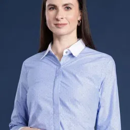 Hancock Blue Cotton Printed Shirt-picture-25