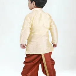 Covetus Kids-Boys Cream Kurta Sets image 4