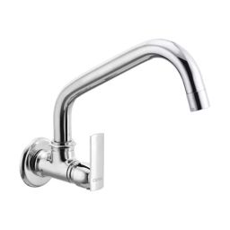 CERA Titanium Single Lever Wall Mount Sink Cock with 200 mm Swivel Spout and Wall Flange, F1003261-picture-48