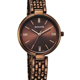 Sonata Women Round Dial & Stainless Steel Bracelet Style Straps Analogue Watch 87118QM01-picture-45