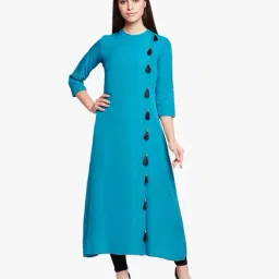 Fabnest Blue Regular Fit Straight Kurta-image-47