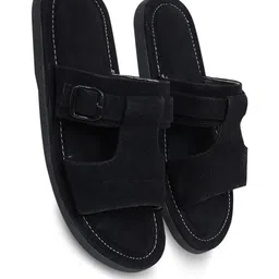 DFR Men Black Fabric Comfort Sandals image 2