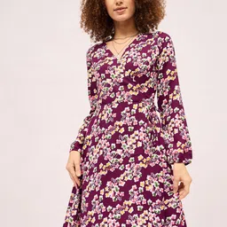 Mayra Women Floral Print Fit & Flare Dress-picture-32
