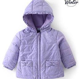 Babyoye Full Sleeves Glitter Printed Jacket-Purple-picture-20