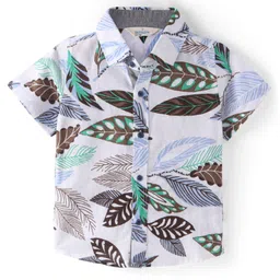 INFINITY Half Sleeves Leaves Printed Shirt - Multi Colour-picture-11