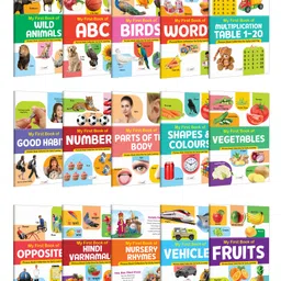 My First Book of ABC, Numbers, Fruits, Birds, Wild Animals and more :- educational books for toddlers, preschool concept books, visual learning books | Pack of 15 books-image-58