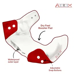 AEREX Reusable Baby Cloth Diapers For 6 Months to 3 Years With 2 Insert Pad With Anti-Piling Fleece Extra Absorbent Instant Baby Dry Sheet Leak Proof Washable Diaper Baby Bed Protector image 2