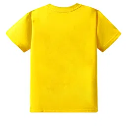 KAVEE Pure Cotton Half Sleeves Cute Monsters Printed Tee - Yellow image 3