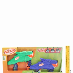 Nerf Wild Wolf Pack Dart Gun With 2 Nerf Blasters & 20 Nerf Elite Darts - Blue & Green image 3