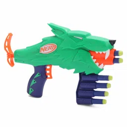 Nerf Wild Wolf Pack Dart Gun With 2 Nerf Blasters & 20 Nerf Elite Darts - Blue & Green image 4