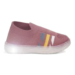 Lil Lollipop Mesh Detailed Slip On LED Shoes - Mauve image 5