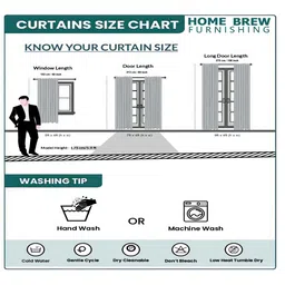 HOMEBREW FURNISHINGS Brown & White 2 Pieces Abstract Printed Door Curtains image 4
