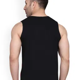 SLOWLORIS Pack Of 2 Typography Printed Cotton Gym Vest image 3