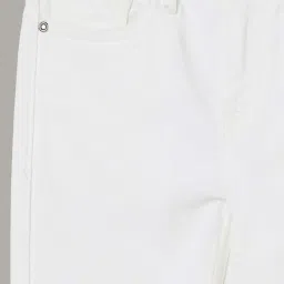 Fame Forever by Lifestyle Kids White Cotton Slim Fit Jeans image 3