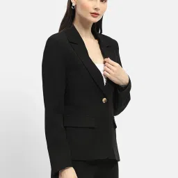 MADAME Black Regular Fit Blazer image 3