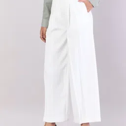 Powersutra White Polyester Straight Fit Trouser image 3