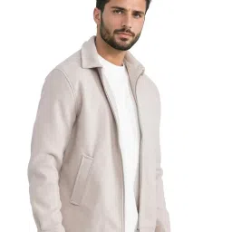 Rare Rabbit Beige Regular Fit Solid Jacket image 3