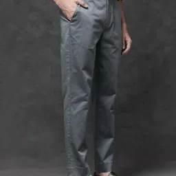 Rare Rabbit Grey Regular Fit Solid Trousers image 3