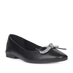 Bata Women's SHINE BOW Black Flat Ballets image 3