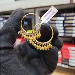 Anshenterpris 2 Gram Gold-Plated Temple Circular Hoop Earrings-picture-15