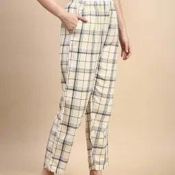 Kryptic Beige Cotton Relaxed Fit Checks Pyjamas image 3