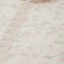 Manyavar Men Cream-Coloured Ethnic Motifs Printed Thread Work Kurta with Churidar image 4