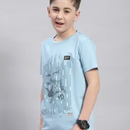 Monte Carlo Kids Sky Blue Printed T-Shirt image 3