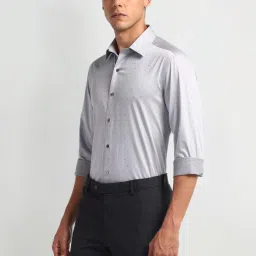 Arrow New York Grey Slim Fit Printed Shirt image 3