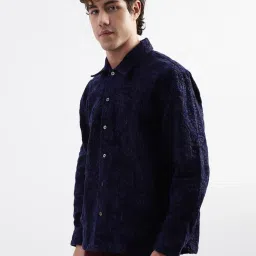 Gant Blue Cotton Relaxed Fit Floral Print Shirt image 3