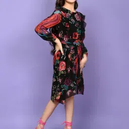LilPicks Kids Multicolor Floral Print Dress-image-21