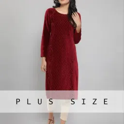 Aurelia Maroon Cotton Straight Kurta-picture-32