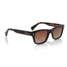 Shisen Fox Brown Rectangular Unisex Sunglasses image 3