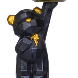 eCraftIndia Multicolor Polyresin  Standing Teddy Bear Statue Showpiece image 3