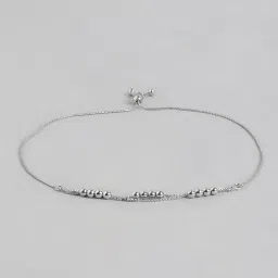 Zavya Ballroom Radiance Rhodium-Plated 925 Sterling Silver Anklet with Box Chain image 3