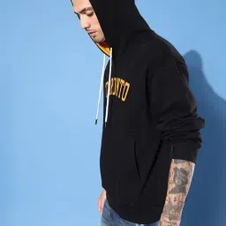 Dillinger Black Loose Fit Printed Hooded Sweatshirt image 3