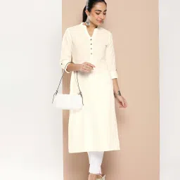 Amukti Beige Straight Kurta image 3
