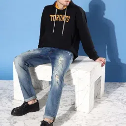 Dillinger Black Loose Fit Printed Hooded Sweatshirt image 5