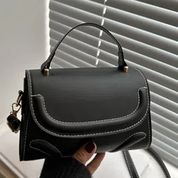 CORSICA Women Solid Structured Leather Sling Bag image 2