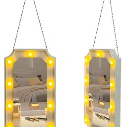 Art Street Off White Rectangular Makeup Wall Mirror image 2