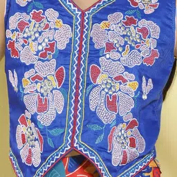Ministitch Girls Blue Cotton Silk Digital Print Suit Set image 4