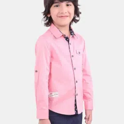 One Friday Kids Pink Printed Regular Fit Shirt-image-99