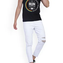 WOOSTRO Pack Of 2 Printed Combed Cotton Gym Vest RS26 CMB (HARD MAROON) (RUN BLACK) image 4