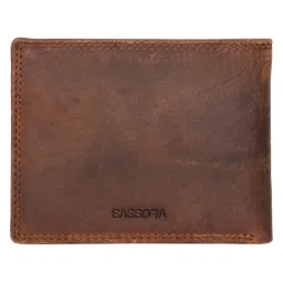 SASSORA ARLO Brown Leather Textured Bi-Fold Wallet image 3