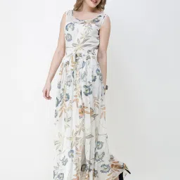 Scorpius White Printed Maxi Dress image 3