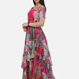 Scorpius Pink Floral Print Maxi Dress image 3